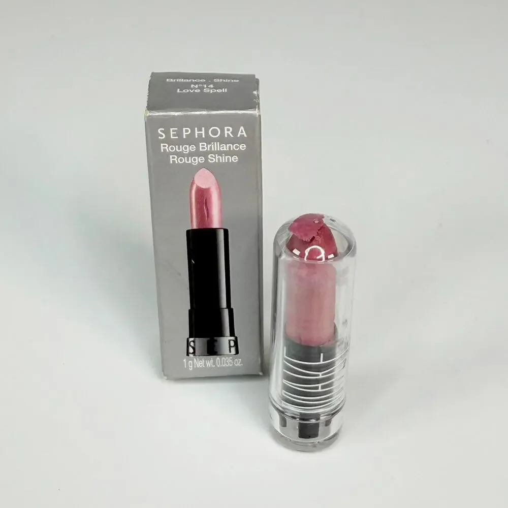 Sephora Rouge Brilliance Shine Magnolia Rosy Pink Lipstick Travel .0135 oz New